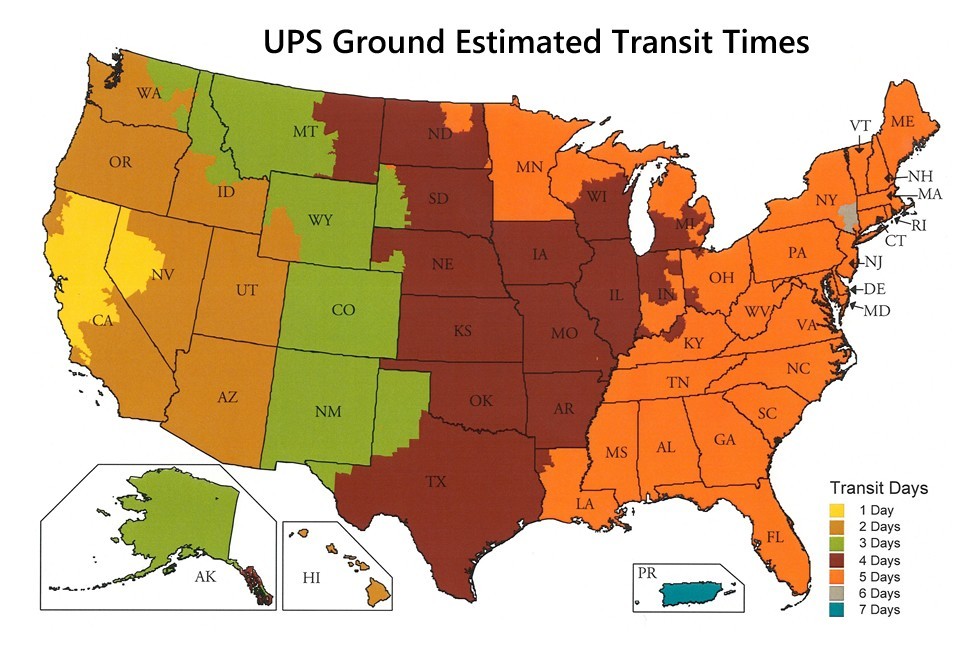 UPS Ground Map