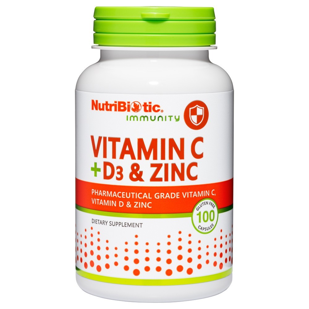 Vitamin C + D3 & Zinc, 100 caps.