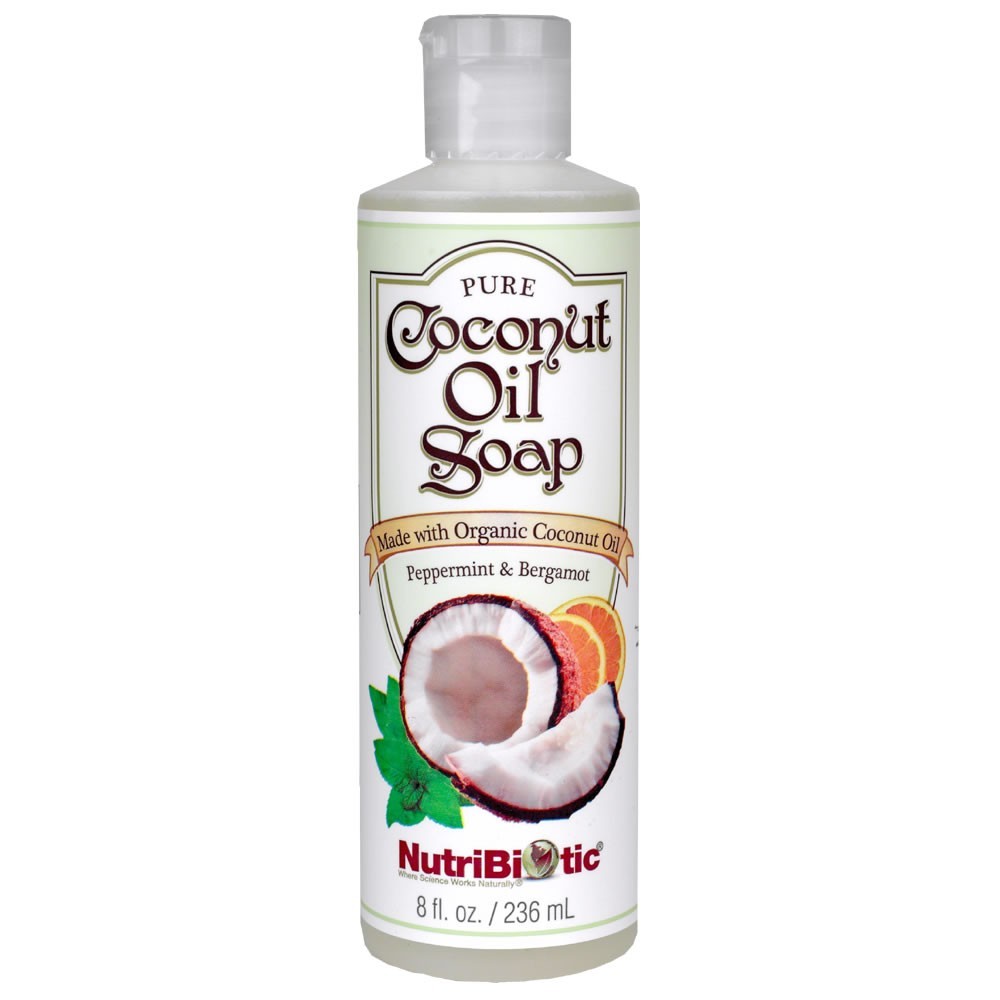Pure Coconut Oil Soap, Peppermint & Bergamot 8 fl. oz.